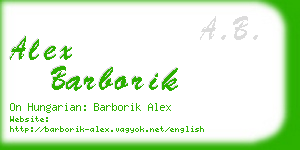 alex barborik business card